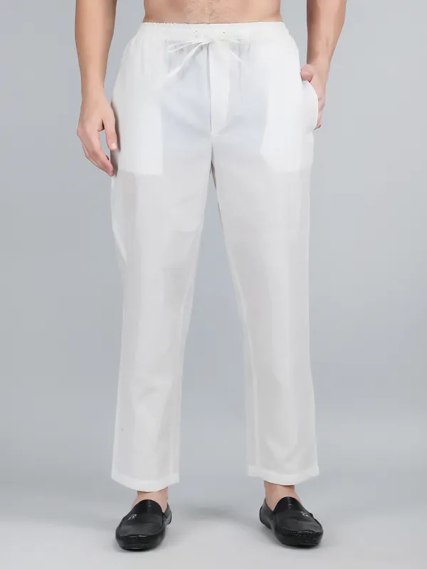 White_Pure_Linen_Hand_Embroidered_Pants_For_Men