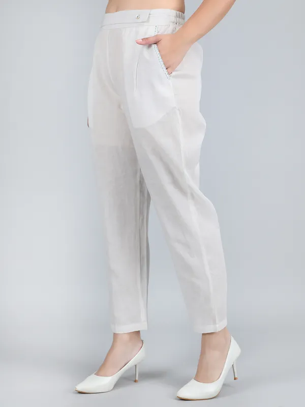 White_Pure_Linen_Hand_Embroidered_Pants_For_Women