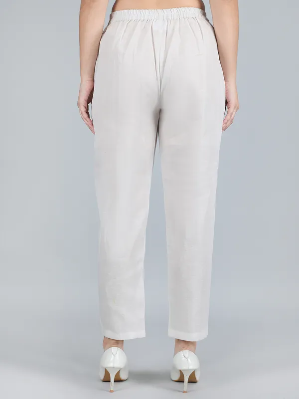 White_Pure_Linen_Hand_Embroidered_Pants_For_Women