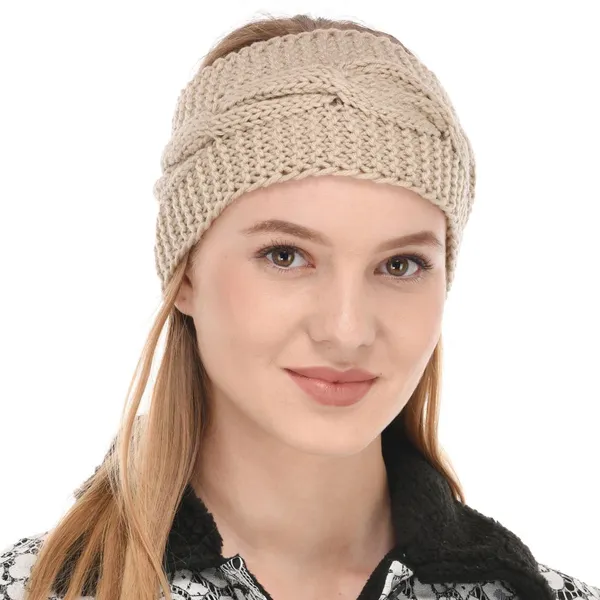Beige_Woolen_Headband_For_Women