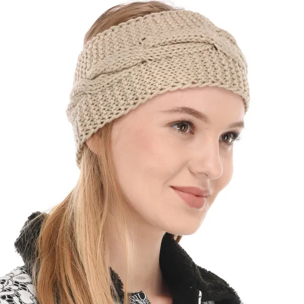 Beige_Woolen_Headband_For_Women