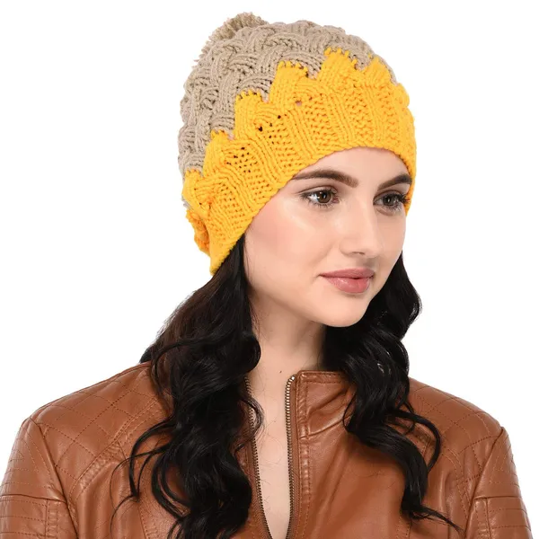 Yellow_Woolen_Cap_For_Women