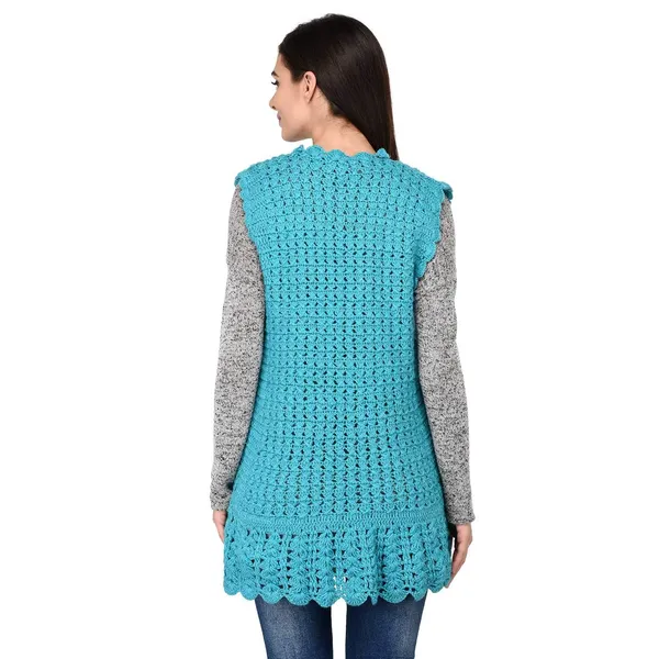 Turquoise_Woolen_Shrug_For_Women