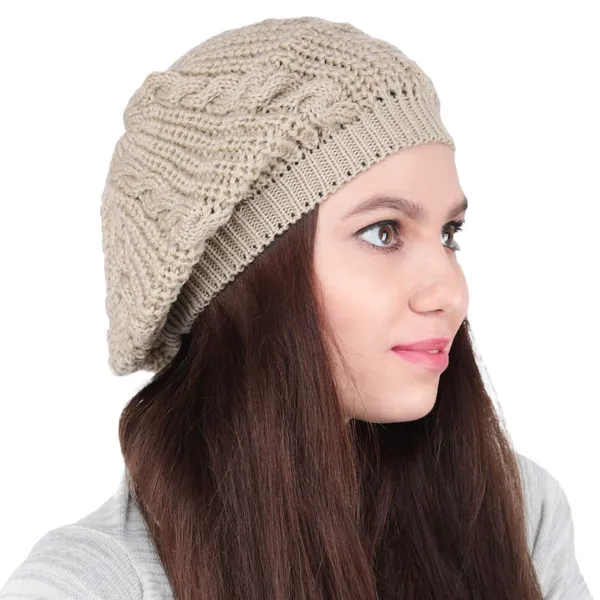 Beige_Woolen_Cap_For_Women