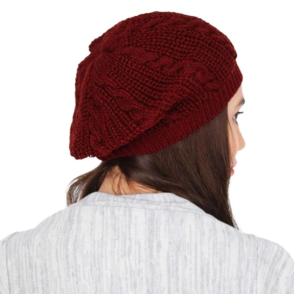 Maroon_Woolen_Cap_For_Women