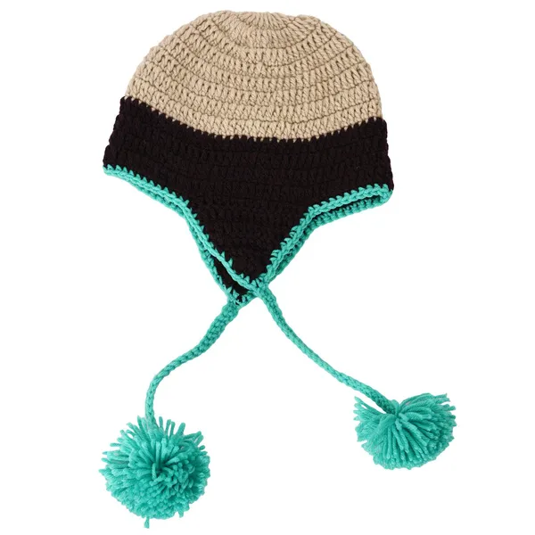 Beige_&_Black_Woolen_Cap_For_Women