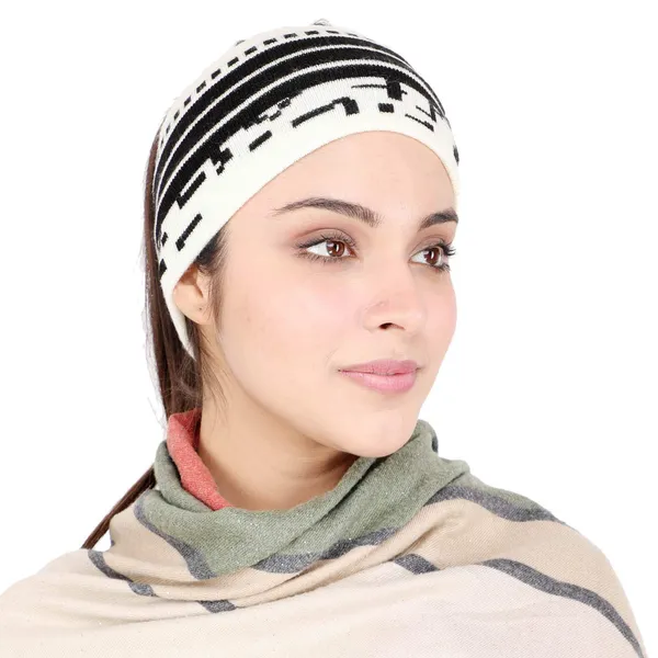 Black_&_White_Woolen_Earwarmer_For_Unisex