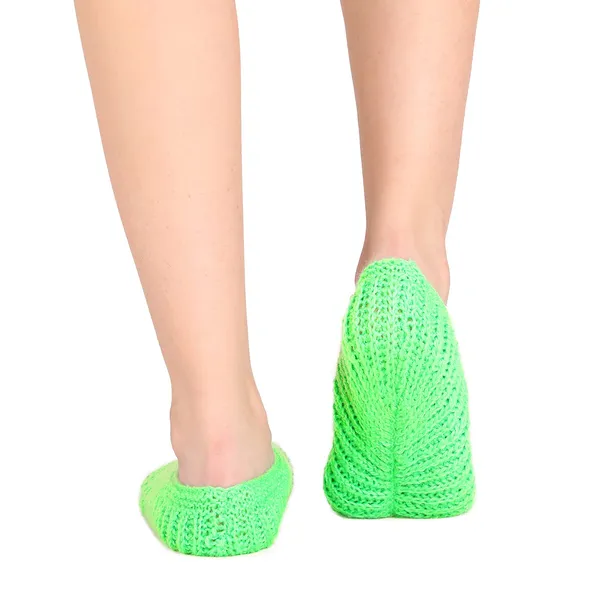 Fluorescent_Green_Woolen_Socks_For_Women