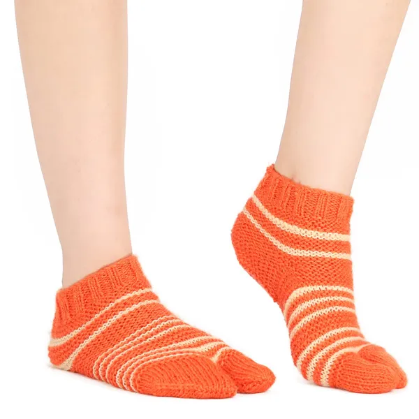 Orange_Woolen_Socks_For_Women