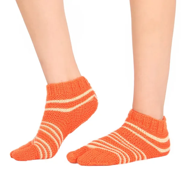 Orange_Woolen_Socks_For_Women