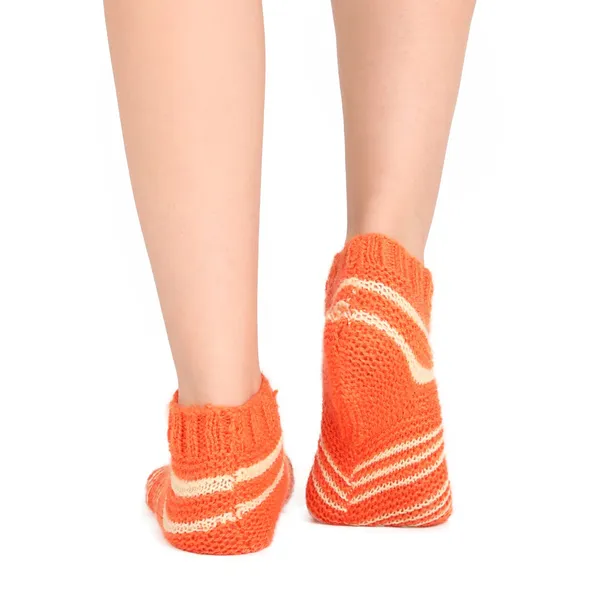 Orange_Woolen_Socks_For_Women