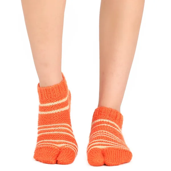 Orange_Woolen_Socks_For_Women