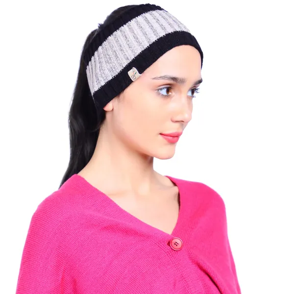 Grey_&_Black_Woolen_Cap_For_Women