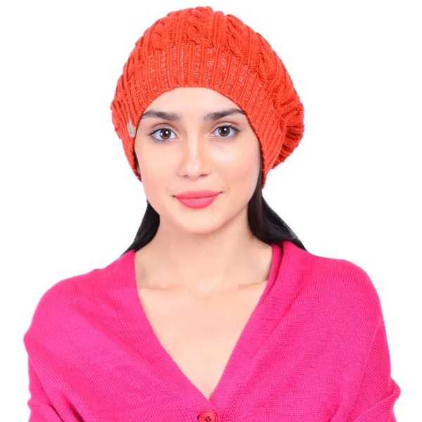 Orange_Woolen_Cap_For_Women