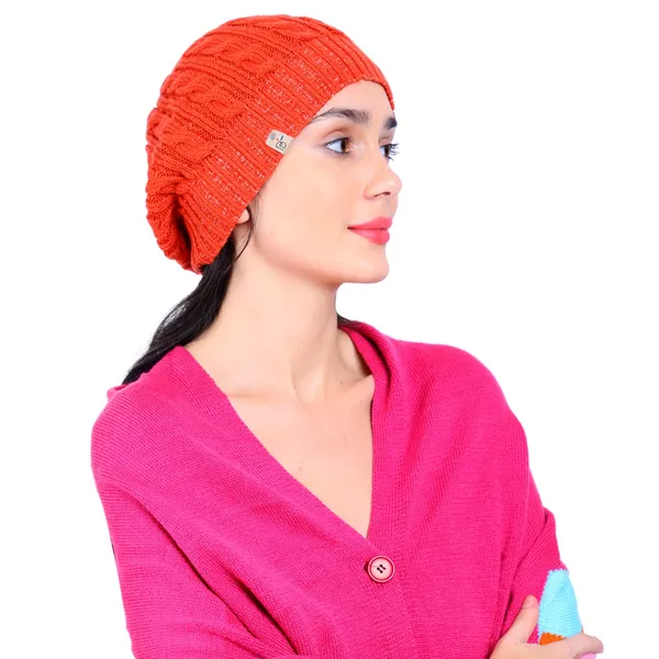 Orange_Woolen_Cap_For_Women