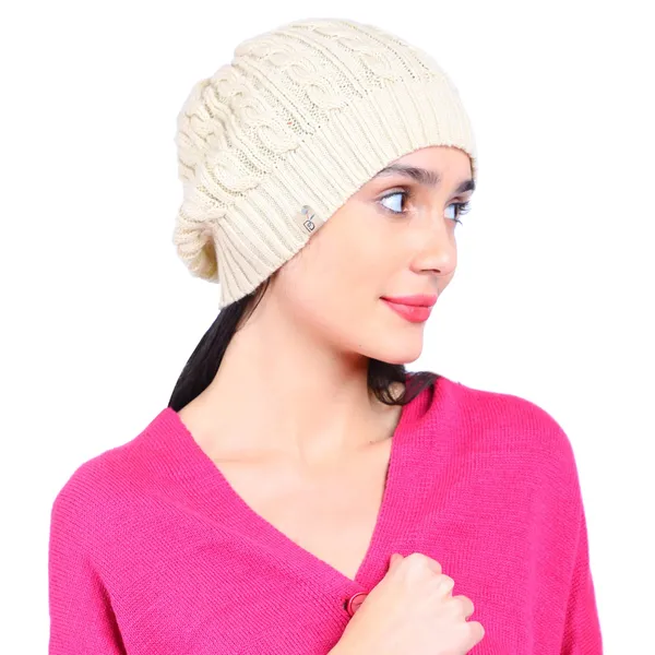 Cream_Woolen_Cap_For_Women