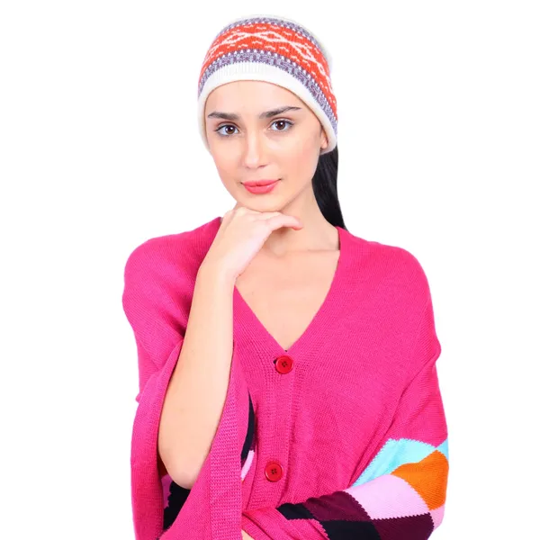 White_&_Red_Woolen_Headband_For_Women