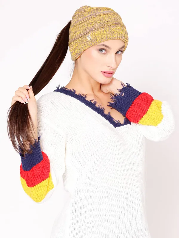 Yellow_Woolen_Cap_For_Women