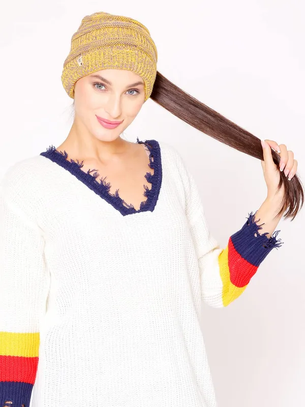 Yellow_Woolen_Cap_For_Women