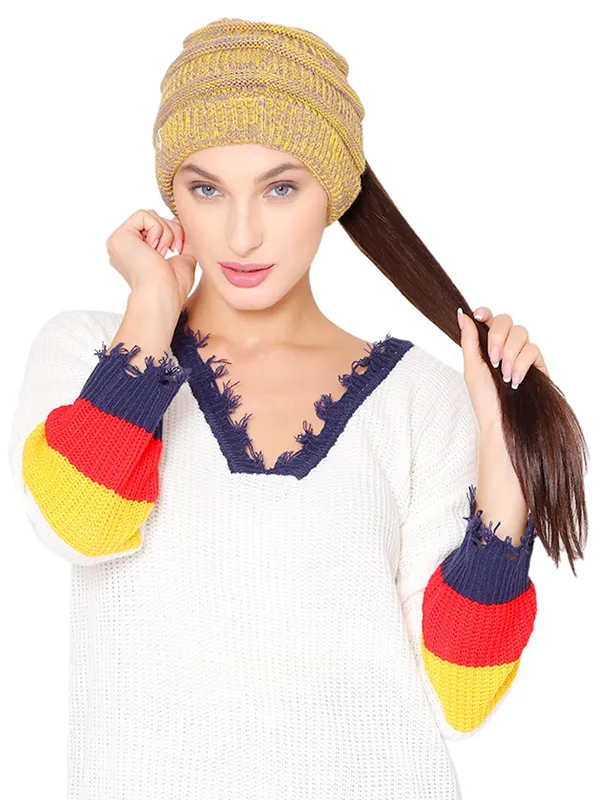 Yellow_Woolen_Cap_For_Women
