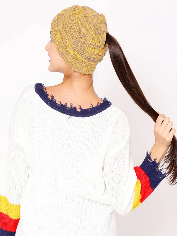 Yellow_Woolen_Cap_For_Women