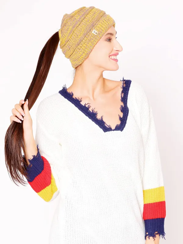 Yellow_Woolen_Cap_For_Women