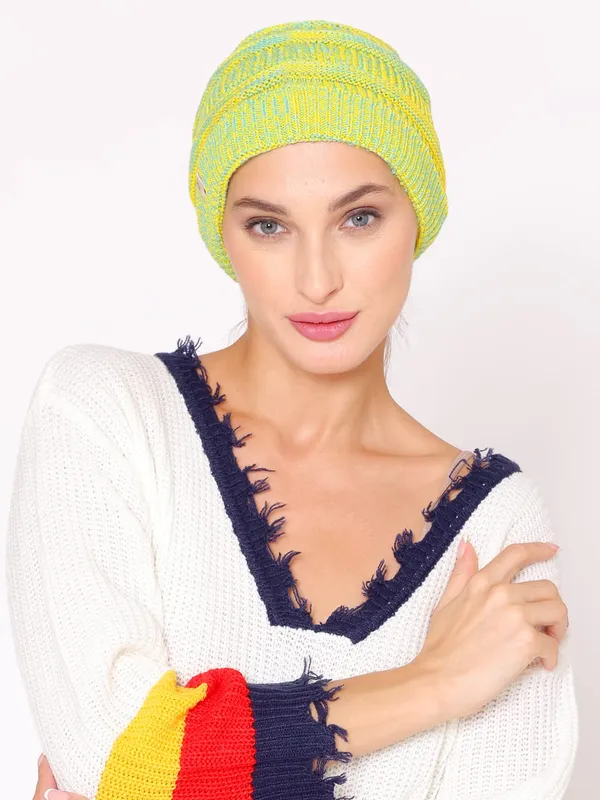 Lime_Woolen_Cap_For_Women