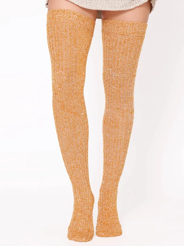Orange_Woolen_Socks_For_Women