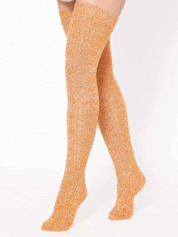 Orange_Woolen_Socks_For_Women