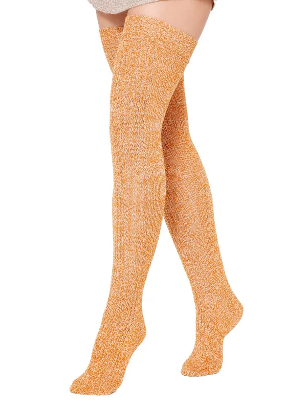 Orange_Woolen_Socks_For_Women