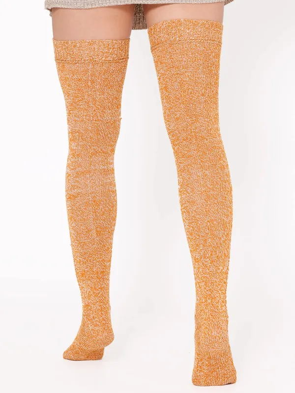 Orange_Woolen_Socks_For_Women