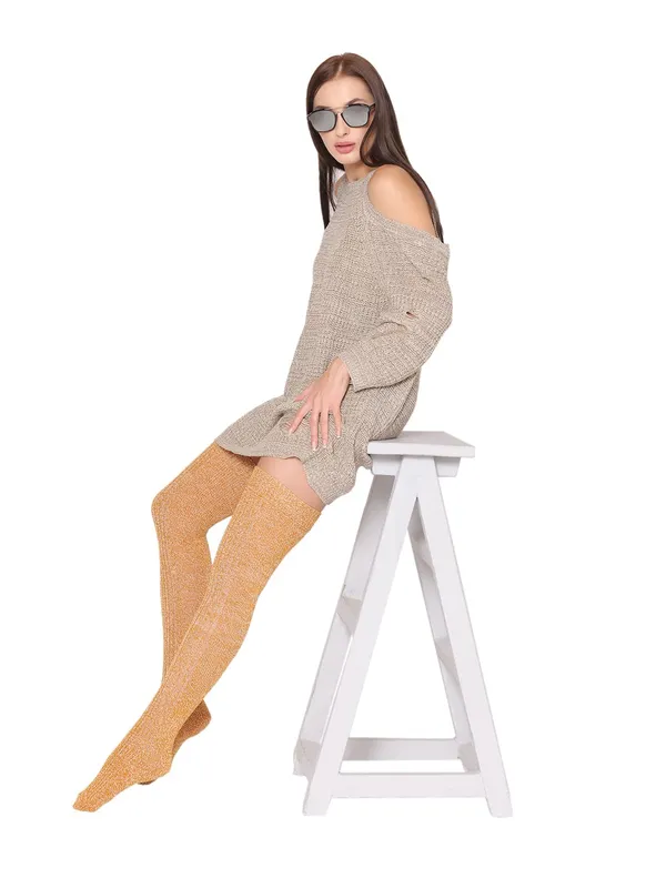 Orange_Woolen_Socks_For_Women