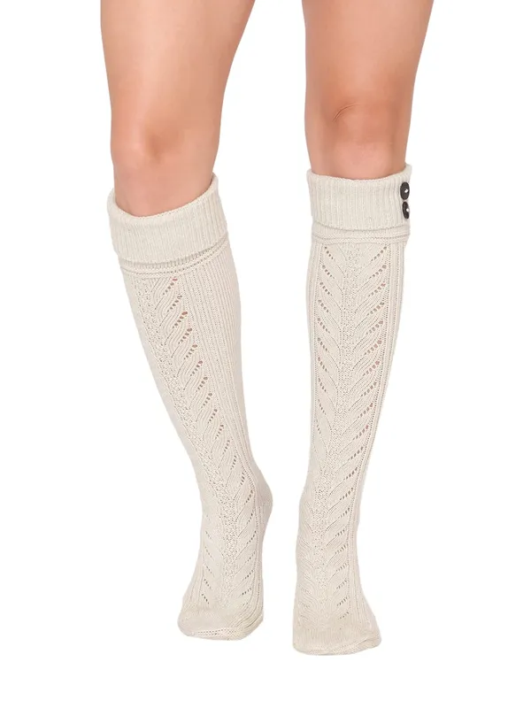 1_Pair_Women_Wool_Socks_Winter_Vintage_Warm_Soft_Thick_Knit_Woolen_Knee_Length_Socks_(Cream)