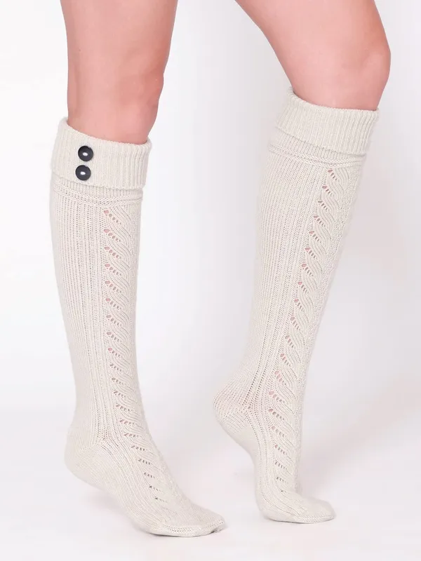 1_Pair_Women_Wool_Socks_Winter_Vintage_Warm_Soft_Thick_Knit_Woolen_Knee_Length_Socks_(Cream)