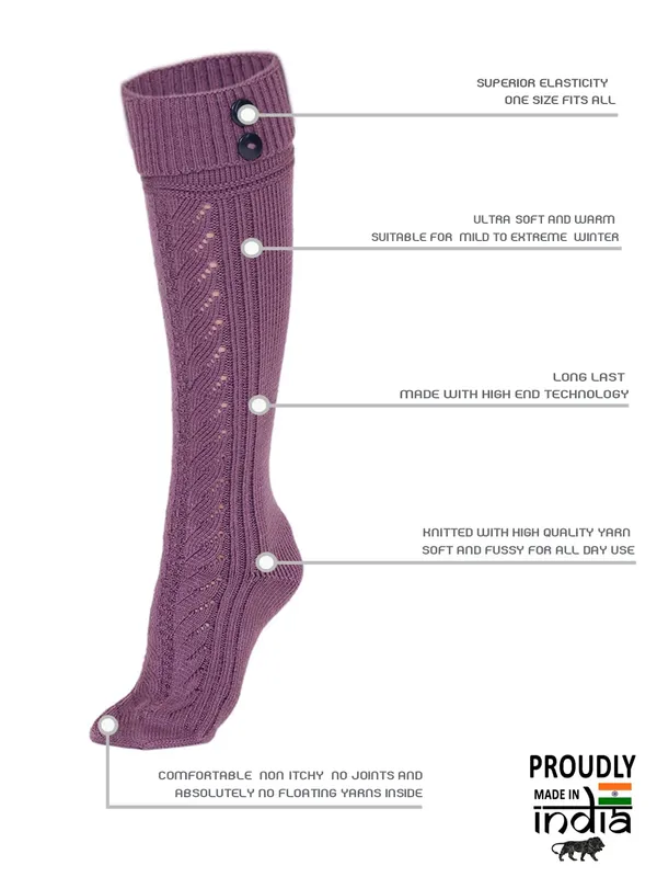 1_Pair_Women_Wool_Socks_Winter_Vintage_Warm_Soft_Thick_Knit_Woolen_Knee_Length_Socks_(Purple)