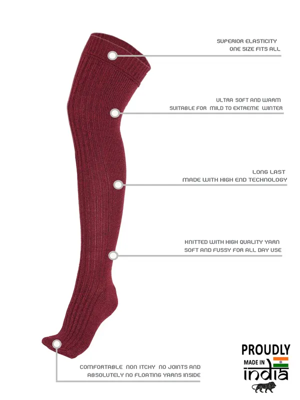 Maroon_Woolen_Socks_For_Women