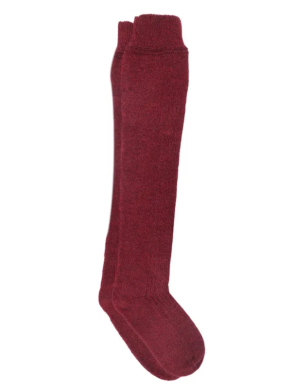 Maroon_Woolen_Socks_For_Women