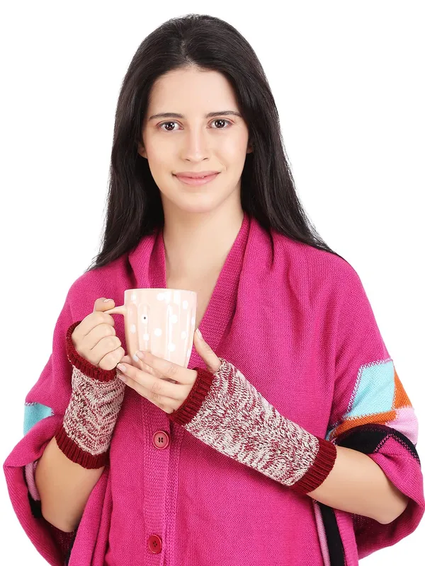 Maroon_Woolen_Gloves_For_Women