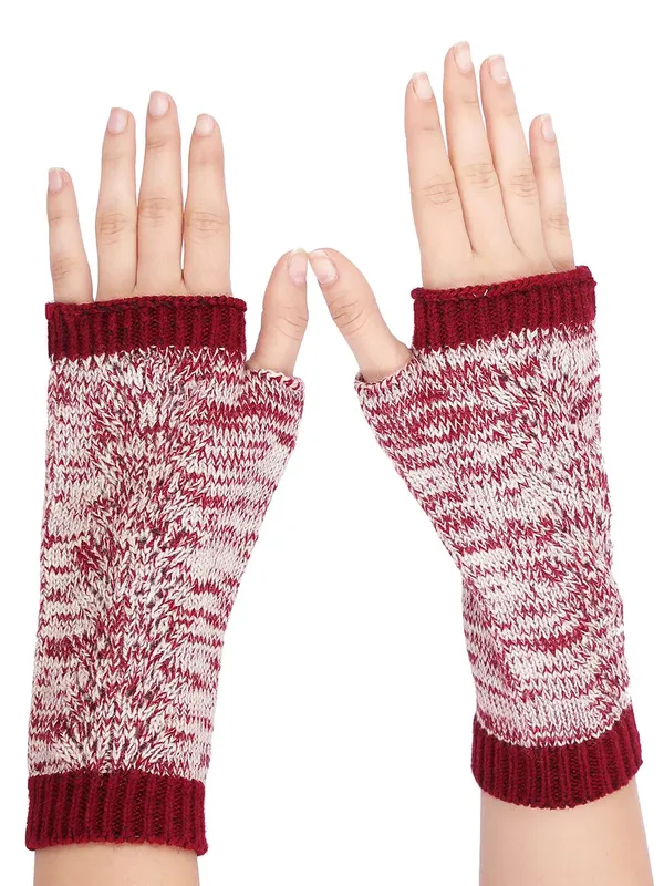 Maroon_Woolen_Gloves_For_Women