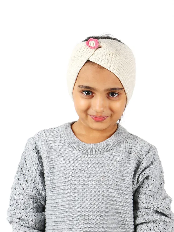 Cream_Woolen_Earmuff_For_Girls