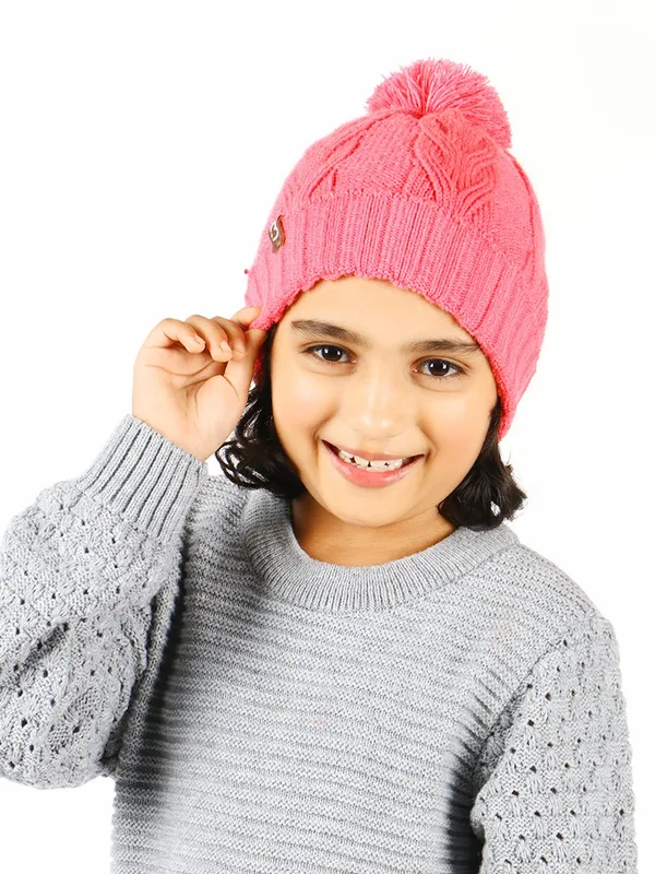 Pink_Woolen_Cap_For_Unisex_Child