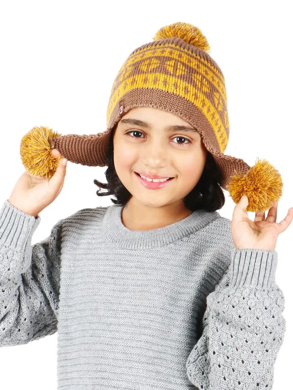 Brown_&_Yellow_Woolen_Cap_For_Unisex