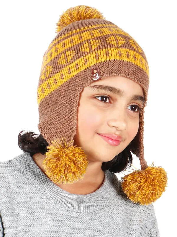 Brown_&_Yellow_Woolen_Cap_For_Unisex