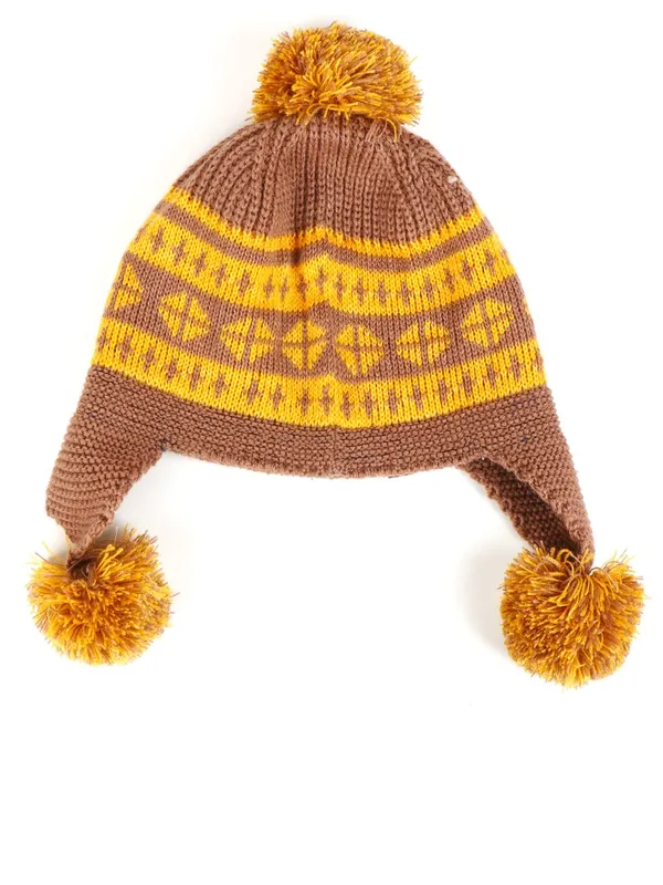 Brown_&_Yellow_Woolen_Cap_For_Unisex