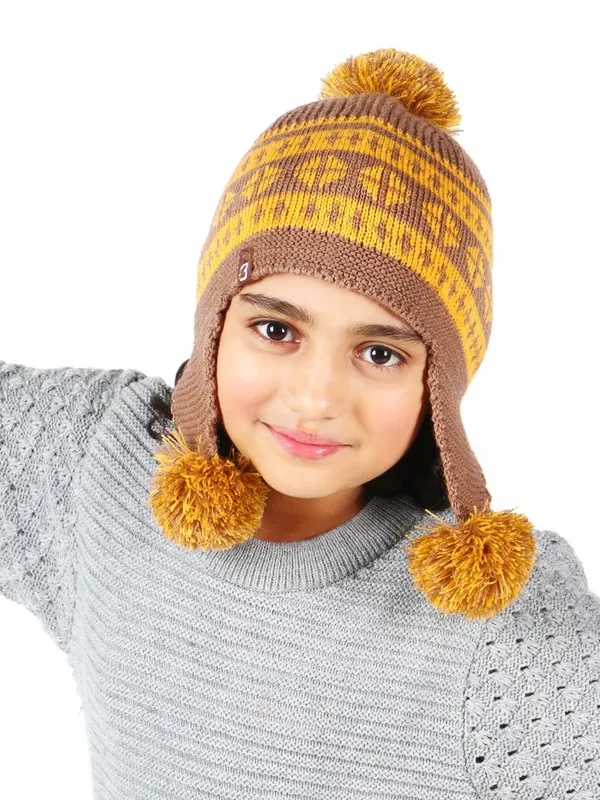 Brown_&_Yellow_Woolen_Cap_For_Unisex