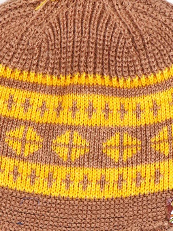 Brown_&_Yellow_Woolen_Cap_For_Unisex