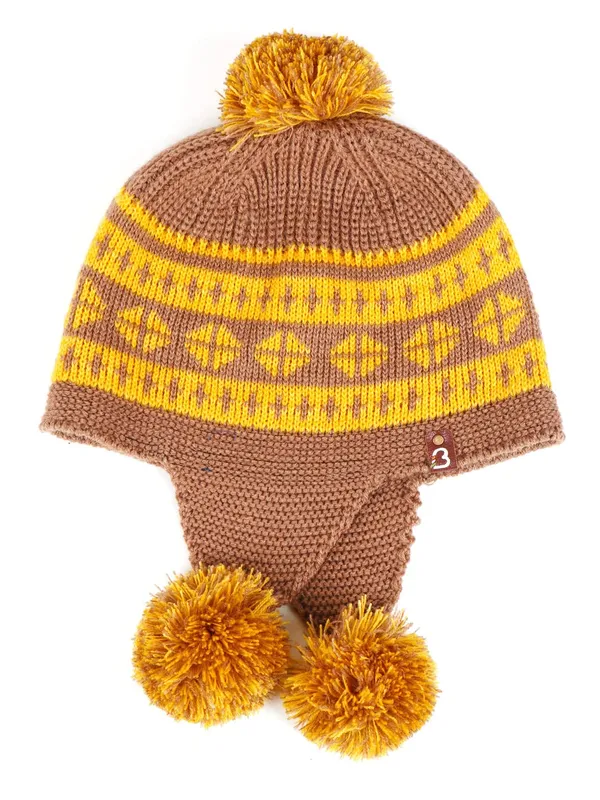 Brown_&_Yellow_Woolen_Cap_For_Unisex