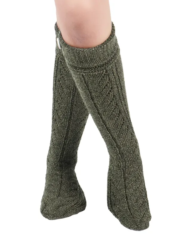 Olive_Woolen_Socks_For_Girls