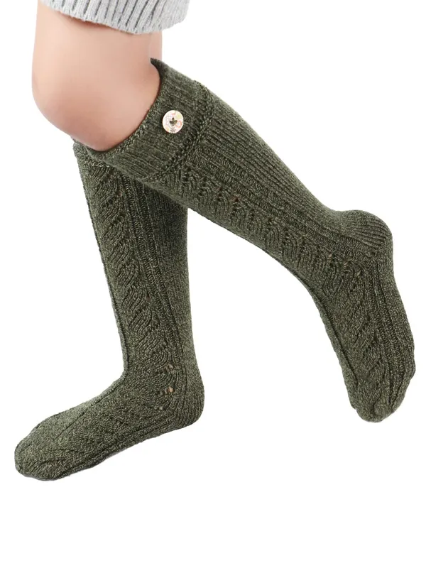 Olive_Woolen_Socks_For_Girls