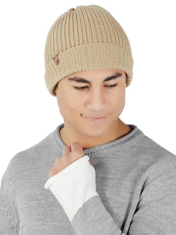 Beige_Woolen_Cap_For_Men